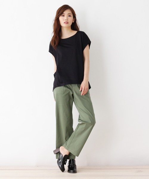 grove(グローブ)の「フレンチスリーブタックプルオーバー(Tシャツ/カットソー・レディース・ブラウン/ライトベージュ/ブラック・03/02)」の11枚目の写真