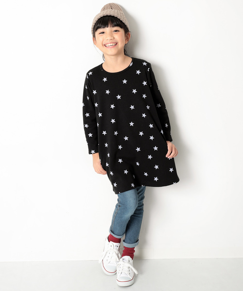 devirock(デビロック)の「まるで着る毛布 裏シャギーAラインワンピース 裏起毛(ワンピース・キッズ・ブラック/ダークグリーン/ネイビー/モカ/ブラック系その他/グレー系その他/ブルー系その他/レッド系その他/ヘザーチャコール/スモークピンク/ワイン/ブラック系その他2/ブルー系その他2・90cm/110cm/100cm/120cm/130cm/140cm/150cm/160cm)」の15枚目の写真