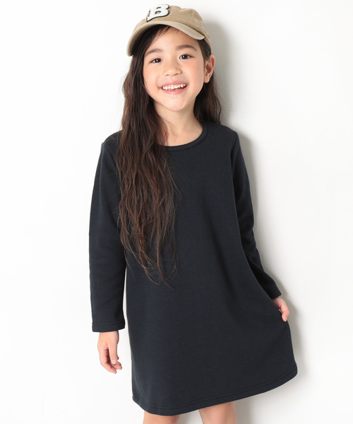 devirock(デビロック)の「まるで着る毛布 裏シャギーAラインワンピース 裏起毛(ワンピース・キッズ・ブラック/ダークグリーン/ネイビー/モカ/ブラック系その他/グレー系その他/ブルー系その他/レッド系その他/ヘザーチャコール/スモークピンク/ワイン/ブラック系その他2/ブルー系その他2・90cm/110cm/100cm/120cm/130cm/140cm/150cm/160cm)」の8枚目の写真