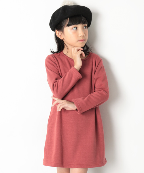 devirock(デビロック)の「まるで着る毛布 裏シャギーAラインワンピース 裏起毛(ワンピース・キッズ・ブラック/ダークグリーン/ネイビー/モカ/ブラック系その他/グレー系その他/ブルー系その他/レッド系その他/ヘザーチャコール/スモークピンク/ワイン/ブラック系その他2/ブルー系その他2・90cm/110cm/100cm/120cm/130cm/140cm/150cm/160cm)」の12枚目の写真