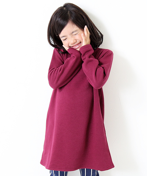 devirock(デビロック)の「まるで着る毛布 裏シャギーAラインワンピース 裏起毛(ワンピース・キッズ・ブラック/ダークグリーン/ネイビー/モカ/ブラック系その他/グレー系その他/ブルー系その他/レッド系その他/ヘザーチャコール/スモークピンク/ワイン/ブラック系その他2/ブルー系その他2・90cm/110cm/100cm/120cm/130cm/140cm/150cm/160cm)」の13枚目の写真