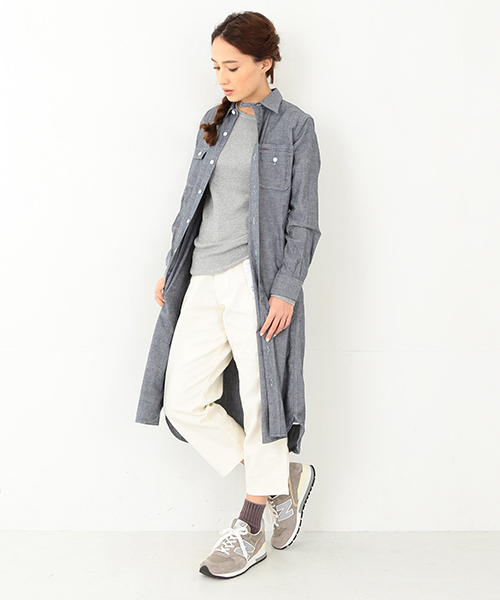 BEAMS BOY（ビームスボーイ）の「BEAMS BOY / チンストレギュラーカラー ワンピース（シャツワンピース・レディース・ブルー/ネイビー・ONE SIZE）」の3枚目の写真