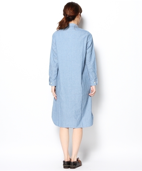 BEAMS BOY（ビームスボーイ）の「BEAMS BOY / チンストレギュラーカラー ワンピース（シャツワンピース・レディース・ブルー/ネイビー・ONE SIZE）」の10枚目の写真