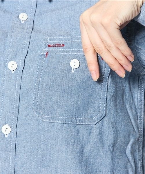 BEAMS BOY（ビームスボーイ）の「BEAMS BOY / チンストレギュラーカラー ワンピース（シャツワンピース・レディース・ブルー/ネイビー・ONE SIZE）」の13枚目の写真