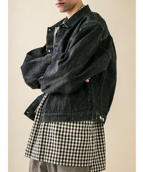 MONKEY TIME(モンキータイム)の「<monkey time> SELVAGE DENIM TRUCKER JACKET/トラッカージャケット(デニムジャケット・メンズ・ネイビー・S/M/L/XL)」の14枚目の写真