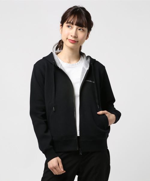 【CALVIN KLEIN JEANS】メタリック ロゴ ジップアップ フーディ パーカー 【CALVIN KLEIN JEANS】メタリック ロゴ ジップアップ フーディ パーカー