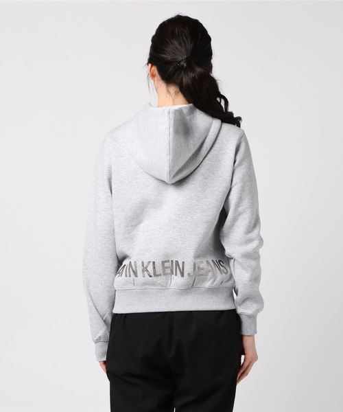 【CALVIN KLEIN JEANS】メタリック ロゴ ジップアップ フーディ パーカー 【CALVIN KLEIN JEANS】メタリック ロゴ ジップアップ フーディ パーカー