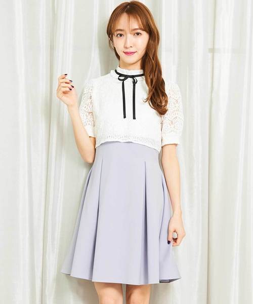 Titty Co ティティーアンドコー の レースレイヤードボウタイワンピース ワンピース Wear