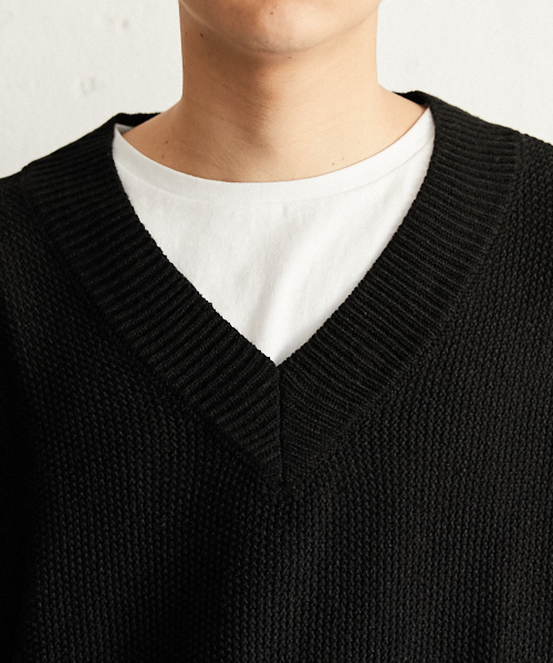 PairPair(ペアペア)の「Vネックニットベスト(ベスト・メンズ・ブラック/ライトベージュ・FREE)」の17枚目の写真