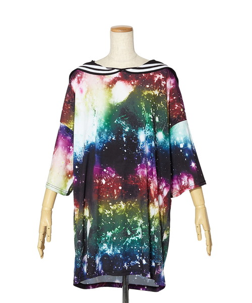 ankoROCK（アンコロック）の「ギャラクシーラインセーラーＴシャツ -メガビッグ-（Tシャツ/カットソー・レディース・A・ONE SIZE）」の12枚目の写真