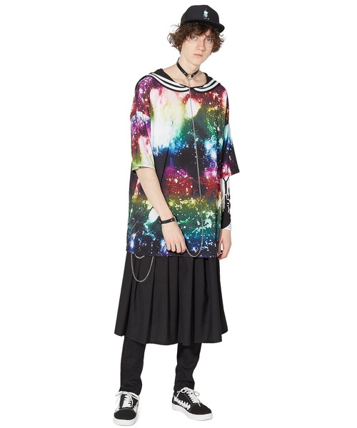 ankoROCK（アンコロック）の「ギャラクシーラインセーラーＴシャツ -メガビッグ-（Tシャツ/カットソー・レディース・A・ONE SIZE）」の14枚目の写真