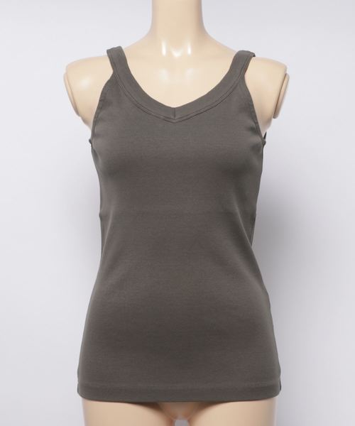 Uncut Bound（アンカットバウンド）の「Uncut Bound(アンカットバウンド)  両前キャミタンクトップ（タンクトップ・レディース・ブルー/セージグリーン/ラベンダー/チャコール/キナリ・FREE）」の3枚目の写真