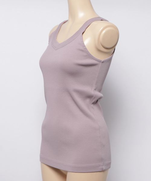 Uncut Bound（アンカットバウンド）の「Uncut Bound(アンカットバウンド)  両前キャミタンクトップ（タンクトップ・レディース・ブルー/セージグリーン/ラベンダー/チャコール/キナリ・FREE）」の7枚目の写真