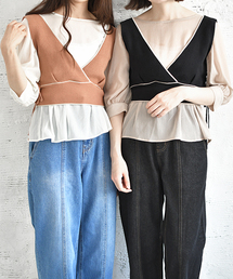 PairPair | ニットビスチェ×シアーブラウスセット(シャツ/ブラウス)