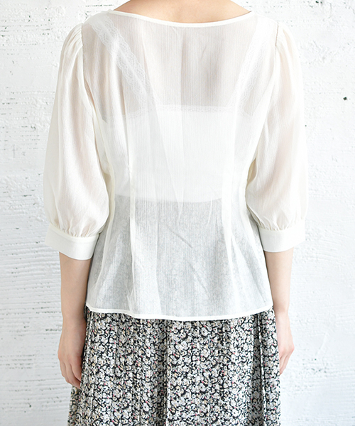 PairPair（ペアペア）の「ニットビスチェ×シアーブラウスセット（シャツ/ブラウス・レディース・ブラック/ベージュ/ブラウン系その他・FREE）」の13枚目の写真