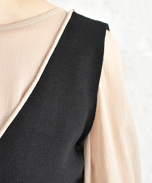 PairPair（ペアペア）の「ニットビスチェ×シアーブラウスセット（シャツ/ブラウス・レディース・ブラック/ベージュ/ブラウン系その他・FREE）」の11枚目の写真