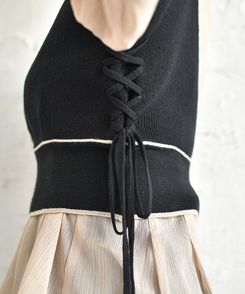 PairPair（ペアペア）の「ニットビスチェ×シアーブラウスセット（シャツ/ブラウス・レディース・ブラック/ベージュ/ブラウン系その他・FREE）」の12枚目の写真