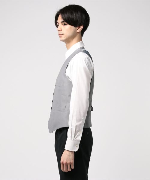 THE SUIT COMPANY(ザ・スーツカンパニー)の「<FORMAL>ヘリンボーン×ハウンドトゥース リバーシブルジレ(ベスト・メンズ・ライトグレー・LL/M/L/SS/S)」の10枚目の写真