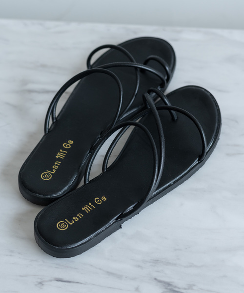 Aunt Marie's（アントマリーズ）の「AUNT MARIE'S 細ストラップフラットサンダル（サンダル・レディース・ホワイト/ブラック/グリーン・LARGE/MEDIUM）」の22枚目の写真