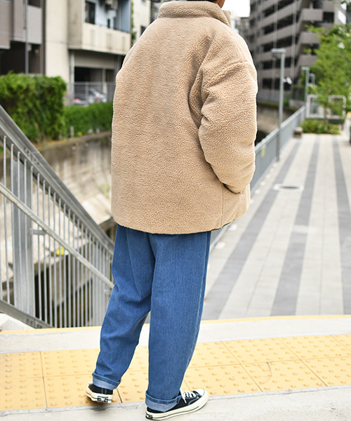 kutir（クティール）の「リバーシブルボアジャケット（ブルゾン・メンズ・チャコールグレー/ブラック/ベージュ・SMALL/MEDIUM/LARGE/X-LARGE）」の19枚目の写真