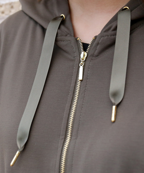 MARLENE JOBERT（マルレーヌ　ジョベル）の「６分袖パーカー（パーカー・レディース・カーキ/オフホワイト/ネイビー・M）」の17枚目の写真