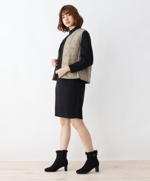 grove（グローブ）の「【S-LLまで】TAION インナーダウンベスト（ダウンベスト・レディース・カーキ/ブラック/チャコールグレー・01/02/03/04）」の5枚目の写真