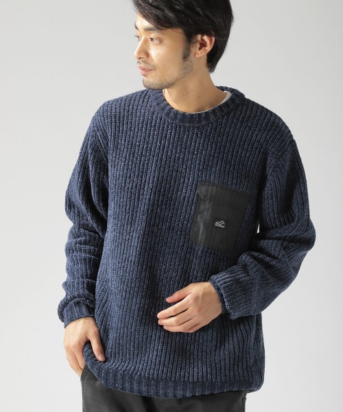 BAYFLOW(ベイフロー)の「モールフハクポケットプルオーバー(ニット/セーター・メンズ・ネイビー/カーキ/オフホワイト・LARGE/MEDIUM/SMALL)」の1枚目の写真