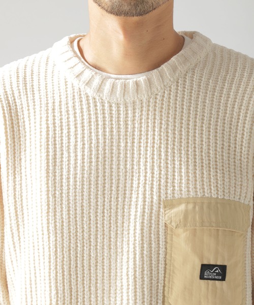 BAYFLOW(ベイフロー)の「モールフハクポケットプルオーバー(ニット/セーター・メンズ・ネイビー/カーキ/オフホワイト・LARGE/MEDIUM/SMALL)」の14枚目の写真