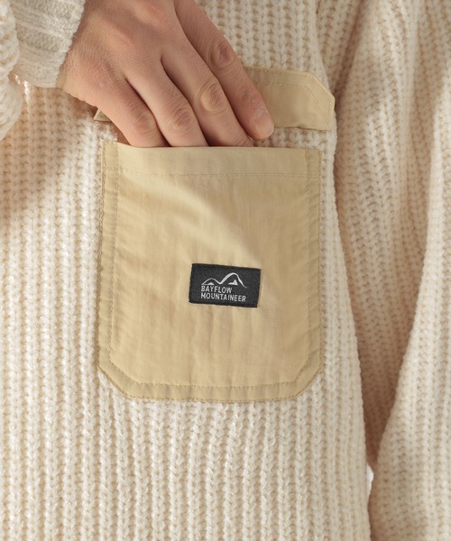 BAYFLOW(ベイフロー)の「モールフハクポケットプルオーバー(ニット/セーター・メンズ・ネイビー/カーキ/オフホワイト・LARGE/MEDIUM/SMALL)」の15枚目の写真