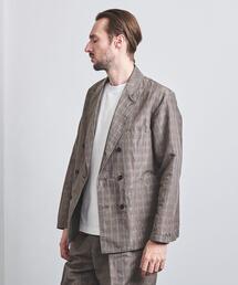 District | ＜District（ディストリクト）＞ リネンナイロン 6B ダブルブレスト ジャケット(テーラードジャケット)