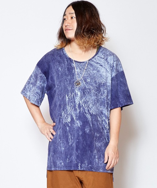 チャイハネ（チャイハネ）の「【チャイハネ】yul アシッドウォッシュメンズTシャツ（Tシャツ/カットソー・メンズ・ブラック/グレー/オレンジ/ブルー/マスタード/ダークブルー/ワイン・FREE）」の4枚目の写真