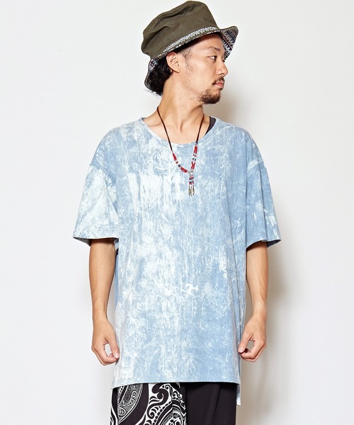 チャイハネ（チャイハネ）の「【チャイハネ】yul アシッドウォッシュメンズTシャツ（Tシャツ/カットソー・メンズ・ブラック/グレー/オレンジ/ブルー/マスタード/ダークブルー/ワイン・FREE）」の2枚目の写真