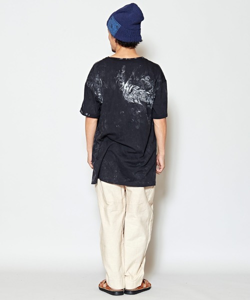 チャイハネ（チャイハネ）の「【チャイハネ】yul アシッドウォッシュメンズTシャツ（Tシャツ/カットソー・メンズ・ブラック/グレー/オレンジ/ブルー/マスタード/ダークブルー/ワイン・FREE）」の18枚目の写真