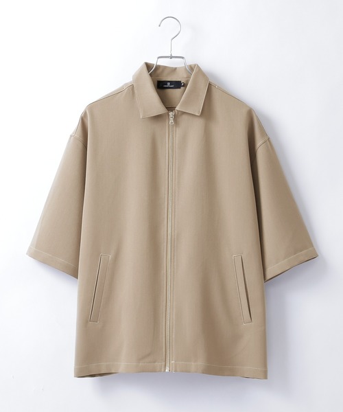 MONO-MART(モノマート)の「TRストレッチ ステッチ ジップアップシャツ(1/2 sleeve)(シャツ/ブラウス・メンズ・ライトグレー/ブラック/ネイビー/ベージュ系その他/グリーン系その他・FREE)」の13枚目の写真