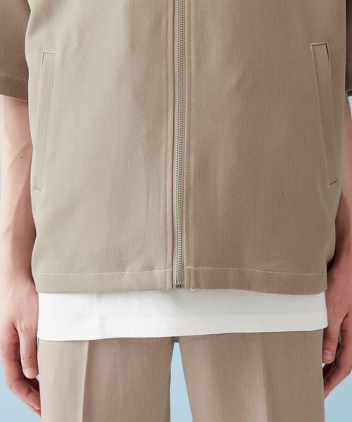 MONO-MART(モノマート)の「TRストレッチ ステッチ ジップアップシャツ(1/2 sleeve)(シャツ/ブラウス・メンズ・ライトグレー/ブラック/ネイビー/ベージュ系その他/グリーン系その他・FREE)」の17枚目の写真