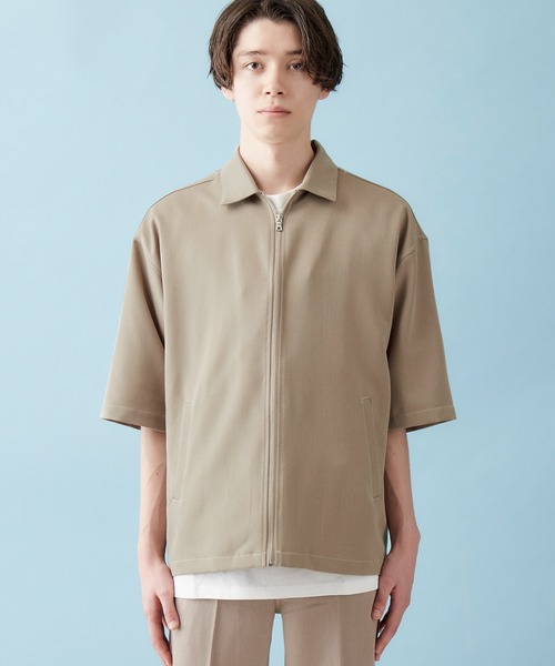 MONO-MART(モノマート)の「TRストレッチ ステッチ ジップアップシャツ(1/2 sleeve)(シャツ/ブラウス・メンズ・ライトグレー/ブラック/ネイビー/ベージュ系その他/グリーン系その他・FREE)」の20枚目の写真