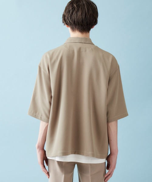 MONO-MART(モノマート)の「TRストレッチ ステッチ ジップアップシャツ(1/2 sleeve)(シャツ/ブラウス・メンズ・ライトグレー/ブラック/ネイビー/ベージュ系その他/グリーン系その他・FREE)」の22枚目の写真