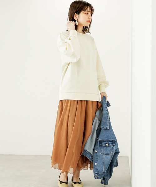 natural couture(ナチュラルクチュール)の「バックジップぽわん袖プルオーバー(スウェット・レディース・ベージュ/アイボリー/ミント/スミクロ・FREE)」の17枚目の写真