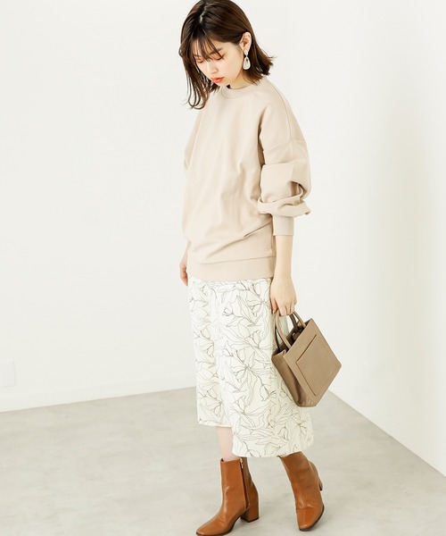 natural couture(ナチュラルクチュール)の「バックジップぽわん袖プルオーバー(スウェット・レディース・ベージュ/アイボリー/ミント/スミクロ・FREE)」の8枚目の写真