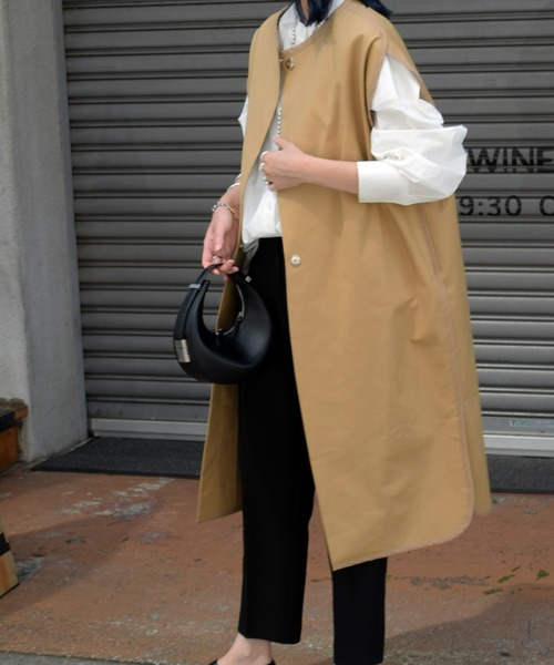 Marient(マリエント)の「パイピングトレンチジレ/ロングベスト(ベスト・レディース・ベージュ/ブラック・FREE)」の17枚目の写真