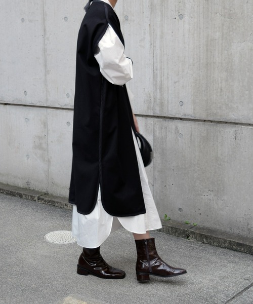 Marient(マリエント)の「パイピングトレンチジレ/ロングベスト(ベスト・レディース・ベージュ/ブラック・FREE)」の13枚目の写真