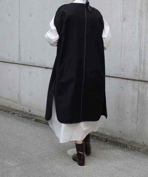 Marient(マリエント)の「パイピングトレンチジレ/ロングベスト(ベスト・レディース・ベージュ/ブラック・FREE)」の14枚目の写真