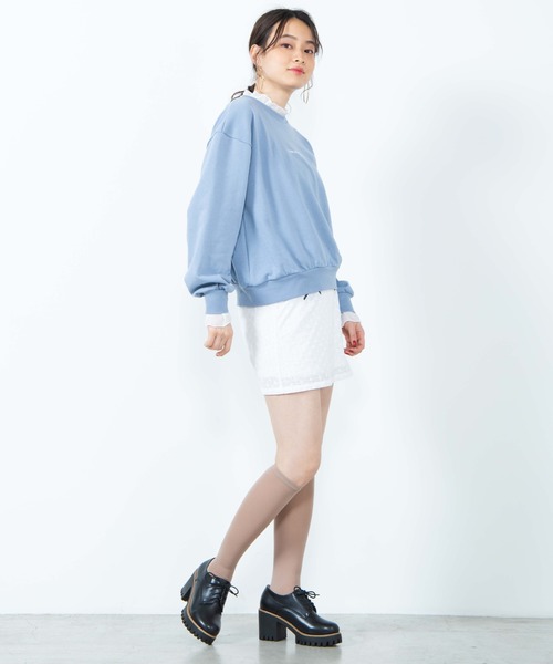 WEGO（ウィゴー）の「WEGO/ダブルフリルスウェット（スウェット・レディース・サックスブルー/ピンク/ライトベージュ/ホワイト・FREE）」の13枚目の写真