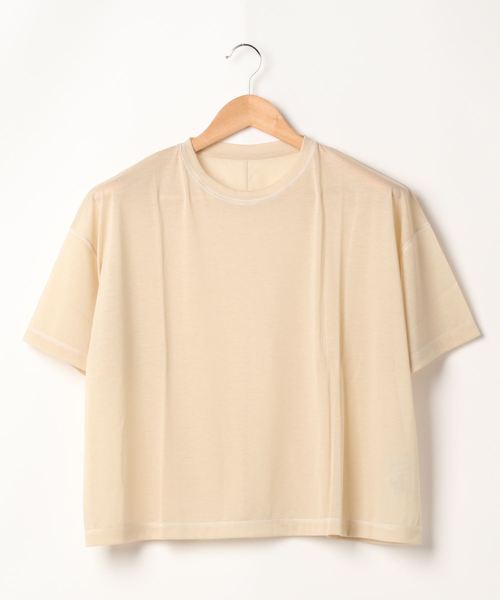 ADAM ET ROPE'（アダムエロペ）の「シアーWIDE-TEE（Tシャツ/カットソー・レディース・ブラック/ベージュ系その他・FREE）」の2枚目の写真