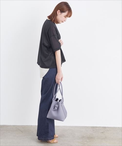 ADAM ET ROPE'（アダムエロペ）の「シアーWIDE-TEE（Tシャツ/カットソー・レディース・ブラック/ベージュ系その他・FREE）」の10枚目の写真