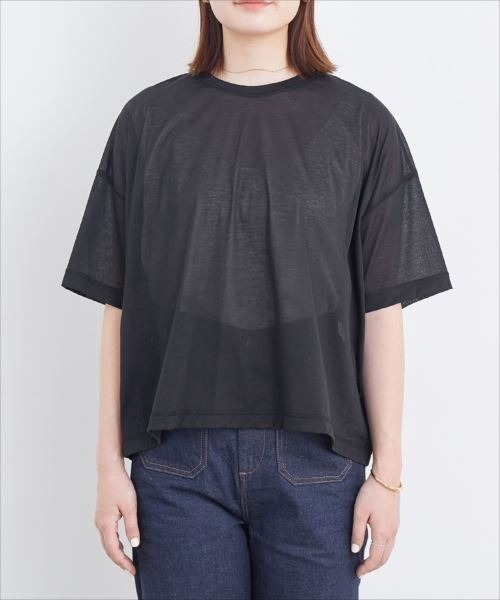 ADAM ET ROPE'（アダムエロペ）の「シアーWIDE-TEE（Tシャツ/カットソー・レディース・ブラック/ベージュ系その他・FREE）」の8枚目の写真