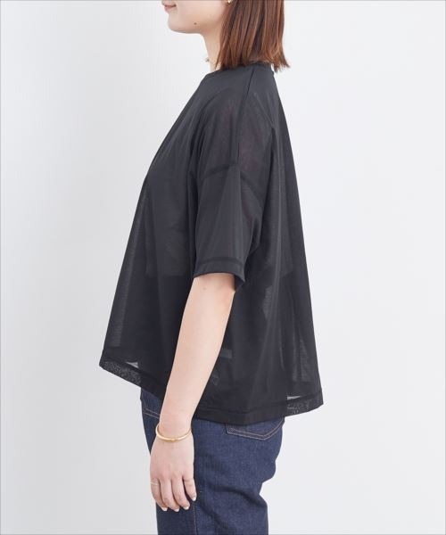 ADAM ET ROPE'（アダムエロペ）の「シアーWIDE-TEE（Tシャツ/カットソー・レディース・ブラック/ベージュ系その他・FREE）」の6枚目の写真