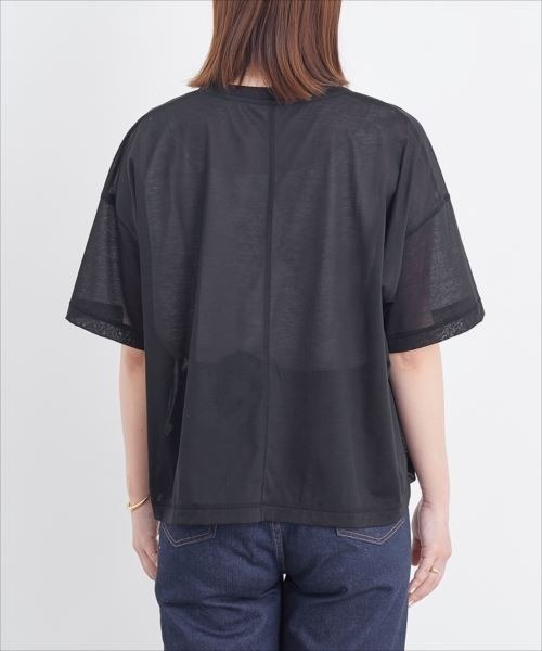 ADAM ET ROPE'（アダムエロペ）の「シアーWIDE-TEE（Tシャツ/カットソー・レディース・ブラック/ベージュ系その他・FREE）」の4枚目の写真