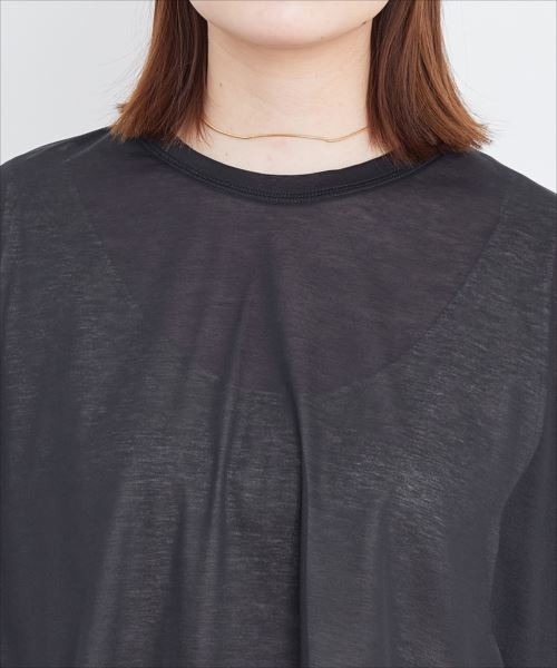 ADAM ET ROPE'（アダムエロペ）の「シアーWIDE-TEE（Tシャツ/カットソー・レディース・ブラック/ベージュ系その他・FREE）」の7枚目の写真