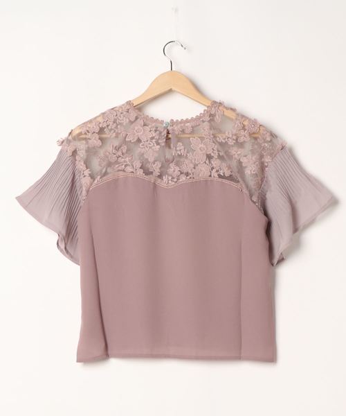 flower（フラワー）の「シースルーフラワートップ（シャツ/ブラウス・レディース・ピンク/ネイビー・FREE）」の3枚目の写真